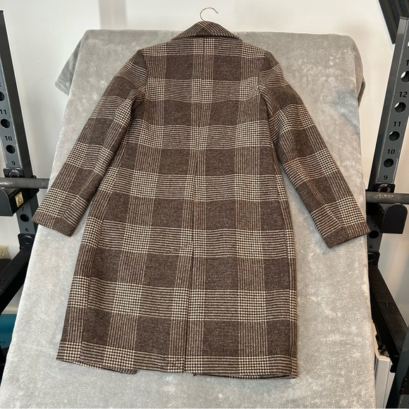 Abercrombie & Fitch The A&F Dad Coat Plaid Brown Long Overcoat Women's XXSP - Picture 5 of 16